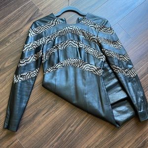 Armani Exchange mini black leather dress